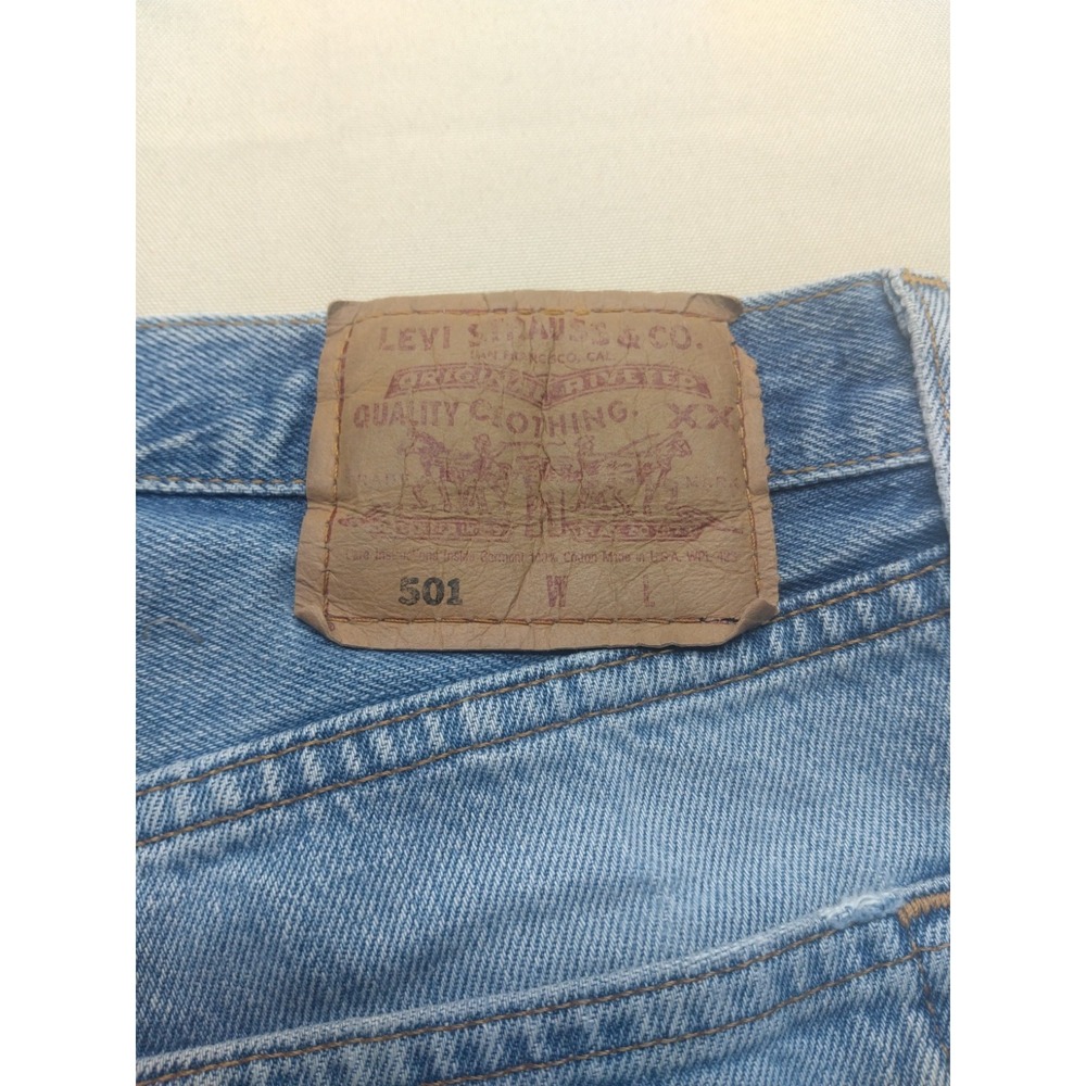 Vintage Levis 501 Jeans Actual 29x26 Light Wash Blue Made In USA 1980?